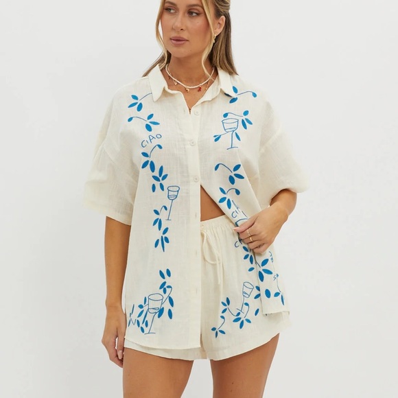 Selfie Leslie Indi Luxe Ciao Ciao Embroidered Set - Picture 1 of 4